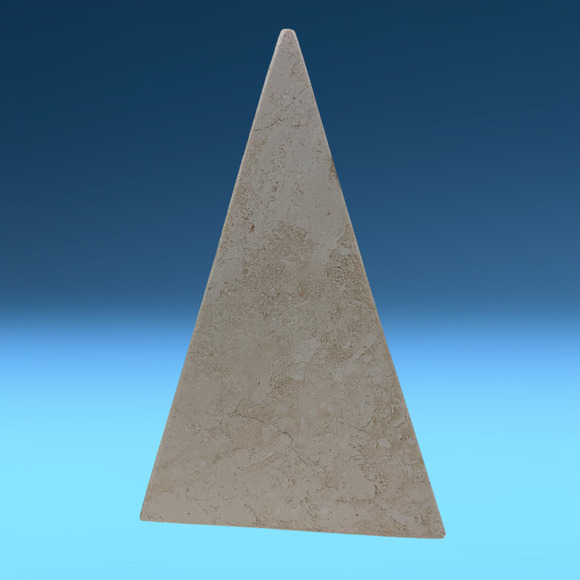 Vintage Natural Marble Modernist Bookend Triangle Beige Mid Century 8" READ - Picture 2 of 9